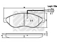 Set placute frana,frana disc Citroen RELAY bus, Citroen RELAY Van, Citroen RELAY platou / sasiu - MAPCO 6847