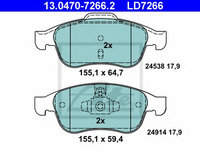 Set placute frana,frana disc DACIA DOKKER (2012 - 2016) ATE 13.0470-7266.2 piesa NOUA