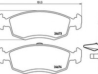 Set placute frana,frana disc DACIA LOGAN MCV (KS) (2007 - 2016) BREMBO P 68 039 piesa NOUA