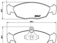 Set placute frana,frana disc DAEWOO CIELO (KLETN) (1995 - 1997) BREMBO P 59 011 piesa NOUA