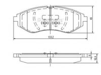 Set placute frana,frana disc DAEWOO KALOS (KLAS), CHEVROLET KALOS, CHEVROLET KALOS limuzina - NIPPARTS J3600911