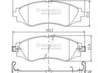 Set placute frana,frana disc DAEWOO LANOS limuzina (KLAT), DAEWOO NUBIRA (KLAJ), DAEWOO NUBIRA Break (KLAJ) - NIPPARTS J3600902