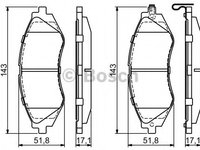 Set placute frana,frana disc DAEWOO LEGANZA (KLAV) (1997 - 2004) BOSCH 0 986 424 474 piesa NOUA