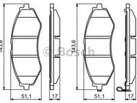 Set placute frana,frana disc DAEWOO NUBIRA Break (KLAN) (2003 - 2016) BOSCH 0 986 494 343 piesa NOUA