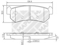 Set placute frana,frana disc DAEWOO NUBIRA limuzina (KLAJ), DAEWOO NUBIRA limuzina (KLAN), DAEWOO LACETTI hatchback (KLAN) - MAPCO 6812