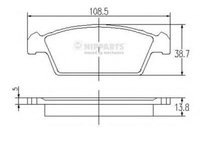 Set placute frana,frana disc DAEWOO TICO (KLY3) - NIPPARTS J3608015