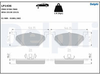 Set placute frana,frana disc DELPHI LP1436