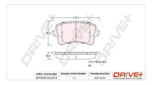 Set placute frana,frana disc Dr!ve+ DP1010.10