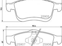 Set placute frana,frana disc FIAT 500L (199) (2012 - 2016) TEXTAR 2590501 piesa NOUA