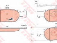 Set placute frana,frana disc FIAT BRAVA (182) (1995 - 2003) TRW GDB1291 piesa NOUA