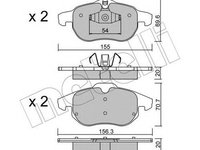 Set placute frana,frana disc FIAT CROMA (194) (2005 - 2016) METELLI 22-0540-4 piesa NOUA