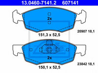 Set placute frana,frana disc FIAT DOBLO Cargo (223) (2000 - 2016) ATE 13.0460-7141.2