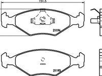 Set placute frana,frana disc FIAT FIORINO caroserie (146), FIAT FIORINO (147), FIAT PRMIO (146 B) - TEXTAR 2119301