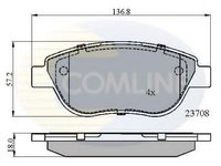 Set placute frana,frana disc FIAT LINEA (323) (2007 - 2016) COMLINE CBP01783 piesa NOUA