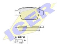 Set placute frana,frana disc FIAT MULTIPLA (186), FIAT STILO (192), FIAT STILO Multi Wagon (192) - ICER 181503-701