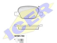 Set placute frana,frana disc FIAT PUNTO (188), LANCIA YPSILON (843), FIAT PANDA (169) - ICER 181501-703