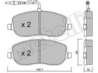 Set placute frana,frana disc FIAT SCUDO combinato (220P) (1996 - 2006) METELLI 22-0530-0 piesa NOUA