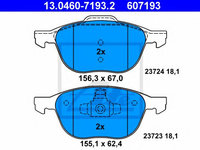 Set placute frana,frana disc FORD ECOSPORT (2011 - 2020) ATE 13.0460-7193.2