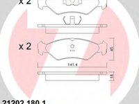 Set placute frana,frana disc FORD FIESTA Mk III (GFJ), FORD FIESTA caroserie (FVD), FORD COURIER caroserie (F3L, F5L) - ZIMMERMANN 21202.180.1