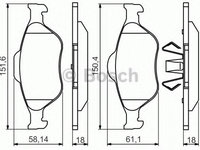 Set placute frana,frana disc FORD FIESTA V Van (2003 - 2016) BOSCH 0 986 495 220