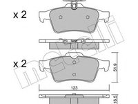 Set placute frana,frana disc FORD FOCUS C-MAX (2003 - 2007) METELLI 22-0337-1 piesa NOUA