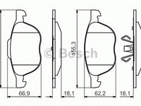 Set placute frana,frana disc FORD FOCUS C-MAX (2003 - 2007) BOSCH 0 986 495 215