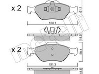 Set placute frana,frana disc FORD FUSION (JU) (2002 - 2012) METELLI 22-0316-0 piesa NOUA