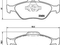 Set placute frana,frana disc FORD FUSION (JU_) (2002 - 2012) BREMBO P 24 055