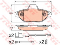 Set placute frana,frana disc FORD KA (RU8) (2008 - 2020) TRW GDB2041