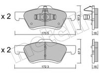 Set placute frana,frana disc FORD MAVERICK (2001 - 2016) METELLI 22-0906-0 piesa NOUA