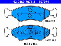 Set placute frana,frana disc FORD PUMA (EC_) (1997 - 2002) ATE 13.0460-7071.2