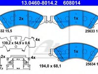 Set placute frana,frana disc FORD RANGER (TKE) (2011 - 2016) ATE 13.0460-8014.2 piesa NOUA