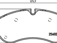 Set placute frana,frana disc FORD TOURNEO CUSTOM bus, FORD TRANSIT CUSTOM caroserie, FORD TRANSIT CUSTOM bus - HELLA PAGID 8DB 355 020-691