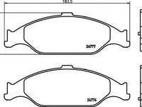 Set placute frana,frana disc FORD USA MUSTANG cupe (C), FORD USA MUSTANG Convertible (C) - HELLA PAGID 8DB 355 014-611