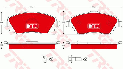 Set placute frana frana disc GDB1570DTE TRW p