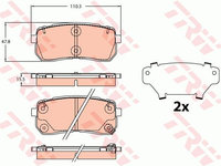 Set placute frana frana disc GDB2112 TRW