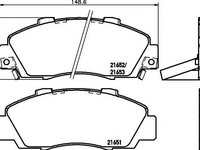 Set placute frana,frana disc HONDA ACCORD Mk IV cupe (CB, CC), HONDA PRELUDE Mk III (BA), HONDA NSX cupe (NA) - HELLA PAGID 8DB 355 016-441