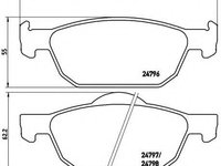 Set placute frana,frana disc HONDA CIVIC IX limuzina (FB, FG) (2011 - 2020) BREMBO P 28 044