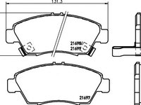 Set placute frana,frana disc HONDA CIVIC Mk IV limuzina (EG, EH), HONDA CIVIC Mk IV cupe (EJ), HONDA CIVIC Mk V hatchback (EJ, EK) - MINTEX MDB1615