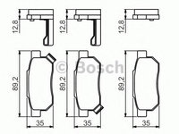 Set placute frana,frana disc HONDA CIVIC VI Hatchback (EJ, EK) (1995 - 2001) BOSCH 0 986 495 256 piesa NOUA