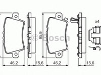 Set placute frana,frana disc HONDA CIVIC VIII Hatchback (FN, FK) (2005 - 2012) BOSCH 0 986 494 642 piesa NOUA