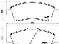 Set placute frana,frana disc HONDA CR-V Mk III (RE) (2006 - 2016) BREMBO P 28 045