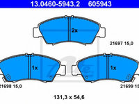 Set placute frana,frana disc HONDA JAZZ II (GD) (2002 - 2008) ATE 13.0460-5943.2