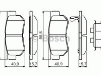 Set placute frana,frana disc HYUNDAI ELANTRA limuzina (HD) (2005 - 2011) BOSCH 0 986 494 635 piesa NOUA