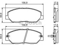 Set placute frana,frana disc HYUNDAI GRAND SANTA FÉ (2013 - 2020) BOSCH 0 986 494 227