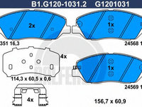 Set placute frana,frana disc HYUNDAI GRAND SANTA FE (2013 - 2016) GALFER B1.G120-1031.2 piesa NOUA