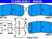 Set placute frana,frana disc HYUNDAI H-1 Starex (H300) caroserie (TQ) (2008 - 2016) ATE 13.0460-5636.2 piesa NOUA