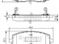 Set placute frana,frana disc HYUNDAI i10 (IA) (2013 - 2016) NIPPARTS J3600323 piesa NOUA