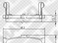 Set placute frana,frana disc HYUNDAI LANTRA Mk II combi (J-2), HYUNDAI TIBURON (RD), HYUNDAI AVANTE II (J-2) - MAPCO 6778