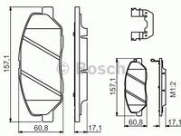 Set placute frana,frana disc HYUNDAI SANTA F I (SM), HYUNDAI SANTA F II (CM), KIA SORENTO II (XM) - BOSCH 0 986 494 631